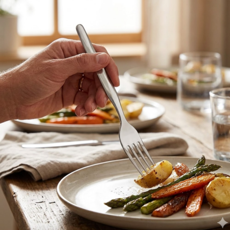 Garfo inox reutilizável 18,8cm em aço inox AISI 430. Resistente, sustentável e ideal para uso profissional ou doméstico.