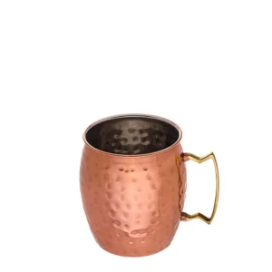 caneca de cerveja inox cobre martelado reutilizável e durável da Copopalhinhas