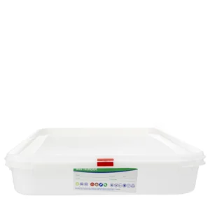 Detalhe do caixa gastronorm PP 21L Copopalhinhas feito com materiais amigos do ambiente