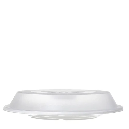 Produto sustentável prato em PC branco com tampa transparente 23cm da Copopalhinhas para takeaway e restauração