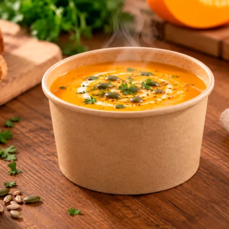 Taça papel kraft para sopa 500ml da Copopalhinhas, recipiente em papel kraft de 300 g/m²