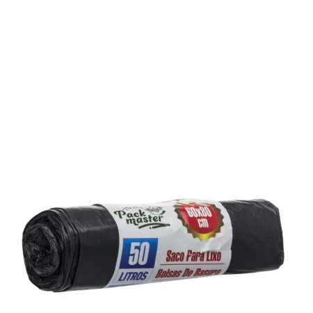 Produto sustentável sacos do lixo preto 50L da Copopalhinhas para eventos e restauração