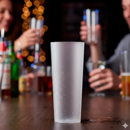 copo tubo longdrink em plástico reutilizável