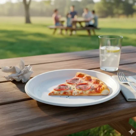 B730076-PRATO RASO REUTILIZÁVEL EM PS BRANCO 20,5CM