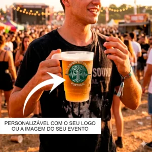 Produto sustentável caneca festival PP 50cl da Copopalhinhas para eventos e restauração