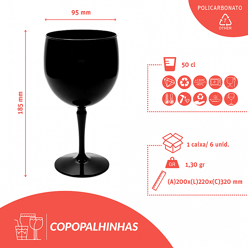 COPO GIN 50CL PREMIUM PRETO PC