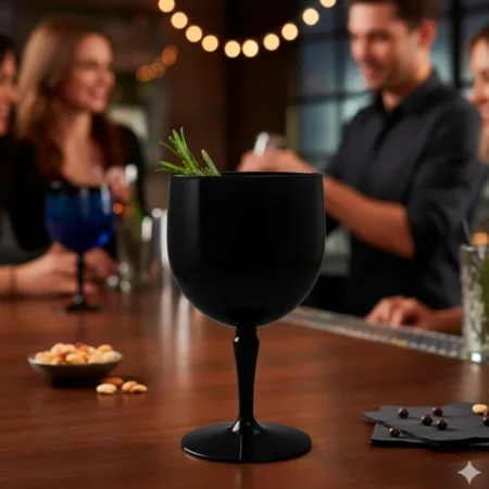 copo gin em PC preto 68cl reutilizável e ecológico da Copopalhinhas