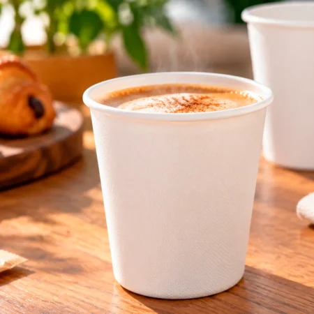 O Copo em Fibra de Cana de Açúcar Branco 37cl (370ml) surge como uma opção prática e amiga do ambiente para servir bebidas quentes ou frias.