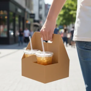 porta-copos em cartão microcanal reutilizável e ecológico da Copopalhinhas