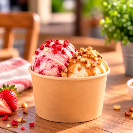 A Taça Gelado em Cartolina 30cl (300ml) representa uma solução prática e eco-friendly para servir gelados e outras sobremesas frias.