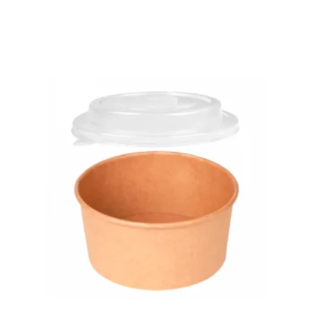 Pote saladeira/sopa Kraft 750 ml com tampa, indicado para acondicionar e transportar saladas, sopas, fruta cortada, refeições prontas e outros alimentos.