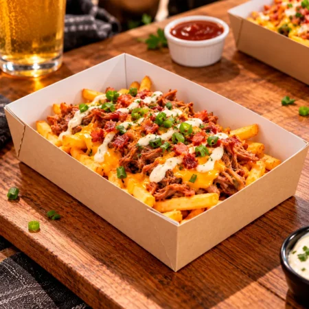 A caixa em cartão ondulado nano-micro 22x15x5cm oferece uma proteção fiável e um design prático para diversos tipos de produtos, incluindo alimentos.