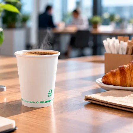 O Copo de Papel (Cartão) 1 Parede Plastic Free Branco 30cl (300ml) representa uma opção prática e amiga do ambiente para quem deseja desfrutar de bebidas quentes ou frias sem recorrer ao plástico.
