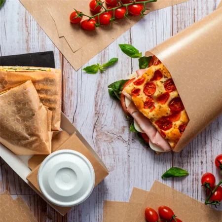 papel anti-gordura kraft reutilizável e ecológico da Copopalhinhas