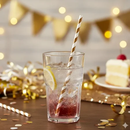 palhinha reta de papel castanho com riscas ecológico da Copopalhinhas