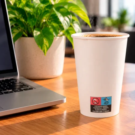 O Copo de Papel (Cartão) Branco 35cl (350ml/12oz) surge como uma opção prática e responsável para servir bebidas quentes ou frias.