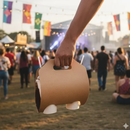 PORTA-COPOS EM KRAFT NATURAL PARA 2 COPOS-HOS225.57-4