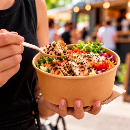 O pote saladeira/sopa kraft 75cl (750ML) é resistente, versátil e sustentável, ideal para servir refeições quentes ou frias, cumprindo rigorosos padrões de qualidade alimentar.