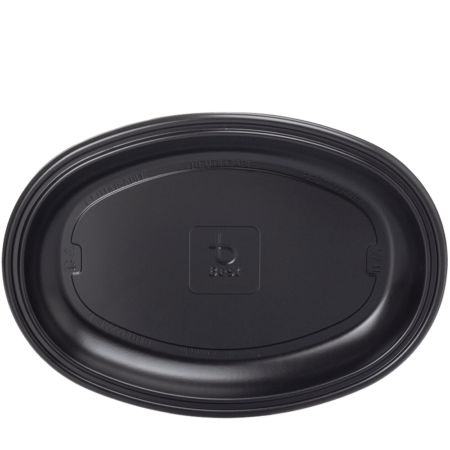 PRATO OVAL REUTILIZÁVEL EM PS PRETO 25x18CM-B730381-web3