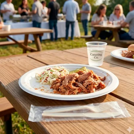 Kit talheres reutilizáveis com garfo e faca em embalagem individual transparente. Higiene, rapidez e consistência para take-away, catering e eventos.