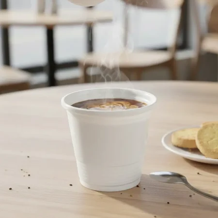 Copo café em PP branco 8cl reutilizável e ecológico da Copopalhinhas