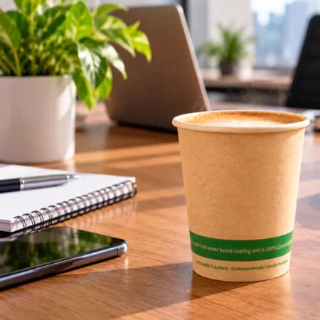 O Copo de Papel (Cartão) 100% Kraft 24cl (240ml/8oz) combina sustentabilidade, praticidade e um design rústico, perfeito para servir café e outras bebidas quentes.