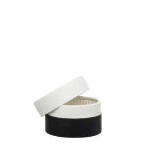 Caixa de cartão premium com tampa 125ml preto e branco para sobremesas gourmet da Copopalhinhas