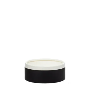 A caixa em cartão premium com tampa 200ml preto e branco, é uma embalagem elegante e altamente resistente, apta para utilização no forno, ideal para valorizar sobremesas gourmet e especialidades de pastelaria.