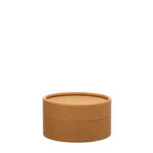 Caixa em cartão com tampa 200ml Copopalhinhas, formato redondo com diâmetro de 9,9 cm